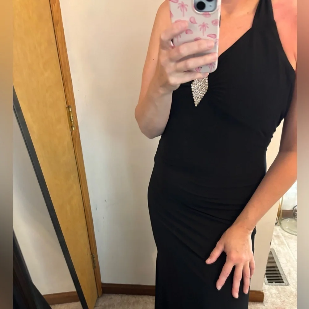 Jessica McClintock For Gunne Sax Art Deco black Maxi Formal